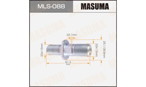 Шпилька колесная Masuma MLS-088, для грузовиков Isuzu, M22x1.5(R), M20x1.5(L), длина 81.3мм
