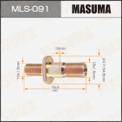 Шпилька колесная Masuma MLS-091, для грузовиков Isuzu, M18x1.5(R), M16x1.5(R), длина 78.3мм