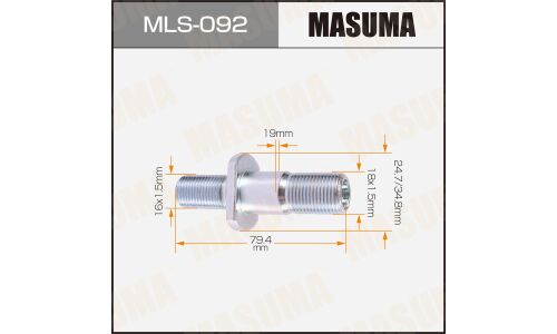 Шпилька колесная Masuma MLS-092, для грузовиков Isuzu, M18x1.5(L), M16x1.5(L), длина 79.1мм
