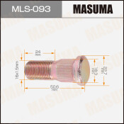 Шпилька колесная Masuma MLS-093, для грузовиков Isuzu, M16x1.5(R), длина 50.5мм