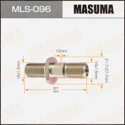 Шпилька колесная Masuma MLS-096, для грузовиков Isuzu, M16x1.5(R), M16x1.5(R), длина 67мм