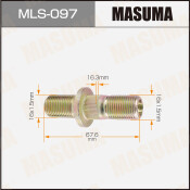 Шпилька колесная Masuma MLS-097, для грузовиков Isuzu, M16x1.5(R), M16x1.5(R), длина 67.3мм