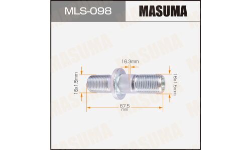 Шпилька колесная Masuma MLS-098, для грузовиков Isuzu, M16x1.5(R), M16x1.5(L), длина 67.1мм