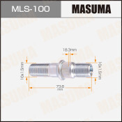 Шпилька колесная Masuma MLS-100, для грузовиков Isuzu, M16x1.5(L), M16x1.5(L), длина 74мм