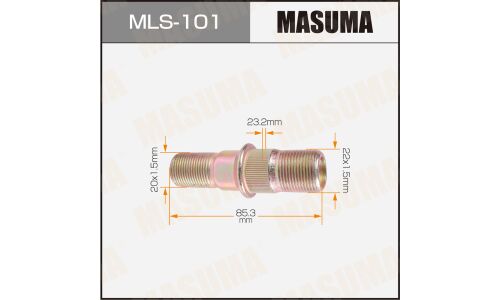 Шпилька колесная Masuma MLS-101, для грузовиков Isuzu, M22x1.5(R), M20x1.5(R), длина 85.5мм
