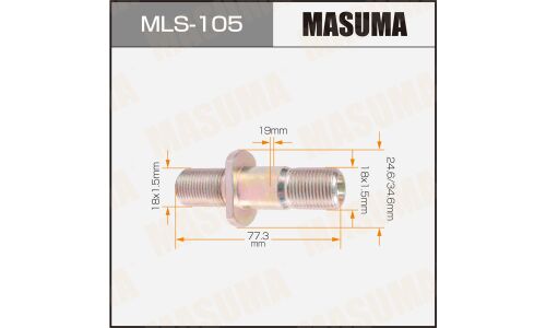 Шпилька колесная Masuma MLS-105, для грузовиков Isuzu, M18x1.5(R), M18x1.5(R), длина 77мм