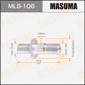 Шпилька колесная Masuma MLS-106, для грузовиков Isuzu, M18x1.5(L), M18x1.5(L), длина 77.5мм