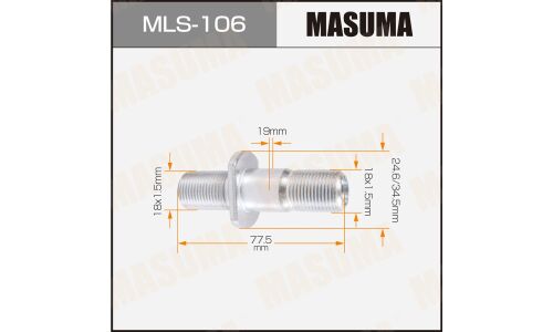 Шпилька колесная Masuma MLS-106, для грузовиков Isuzu, M18x1.5(L), M18x1.5(L), длина 77.5мм