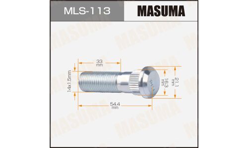 Шпилька колесная Masuma MLS-113, для грузовиков Isuzu, M14x1.5(R), длина 54.8мм