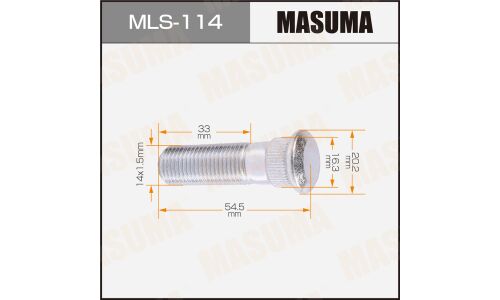 Шпилька колесная Masuma MLS-114, для грузовиков Isuzu, M14x1.5(L), длина 54.5мм