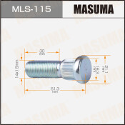Шпилька колесная Masuma MLS-115, для Toyota, M14x1.5(R), длина 51мм