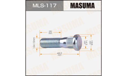 Шпилька колесная Masuma MLS-117, для Toyota, M12x1.5(R), длина 49мм