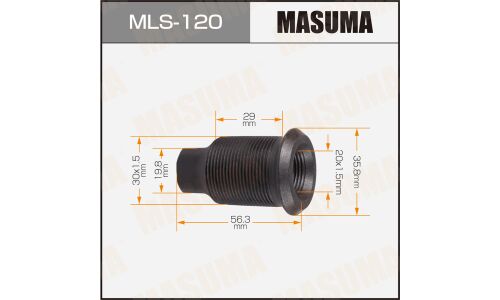 Футорка колесная Masuma MLS-120, для Toyota, M30x1.5(R), M20x1.5(R), длина 56.3мм, под ключ 19мм, 1 шт