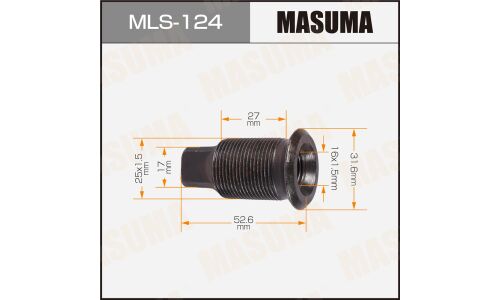 Футорка колесная Masuma MLS-124, для Nissan, M25x1.5(R), M16x1.5(R), длина 52.6мм, под ключ 17мм, 1 шт