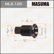 Футорка колесная Masuma MLS-125, для Nissan, M25x1.5(L), M16x1.5(L), длина 50.7мм, под ключ 17мм, 1 шт