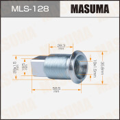 Футорка колесная Masuma MLS-128, для Mitsubishi, M28x1.5(L), M19x1.5(L), длина 58.5мм, под ключ 20мм, 1 шт