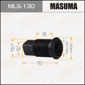 Футорка колесная Masuma MLS-130, для Isuzu, M30x1.5(R), M20x1.5(R), длина 62.7мм, под ключ 21мм, 1 шт