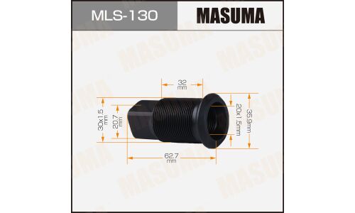 Футорка колесная Masuma MLS-130, для Isuzu, M30x1.5(R), M20x1.5(R), длина 62.7мм, под ключ 21мм, 1 шт