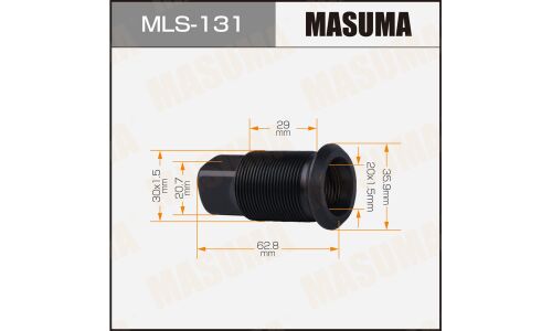 Футорка колесная Masuma MLS-131, для Isuzu, M30x1.5(L), M20x1.5(L), длина 62.8мм, под ключ 21мм, 1 шт