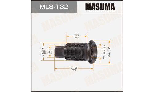Футорка колесная Masuma MLS-132, для Isuzu, M25x1.5(R), M16x1.5(R), длина 57.2мм, под ключ 17мм, 1 шт