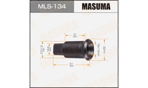Футорка колесная Masuma MLS-134, для Isuzu, M27x1.5(L), M18x1.5(L), длина 61мм, под ключ 19мм, 1 шт