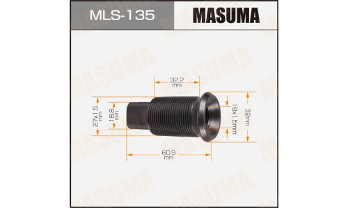 Футорка колесная Masuma MLS-135, для Isuzu, M27x1.5(R), M18x1.5(R), длина 60.9мм, под ключ 19мм, 1 шт