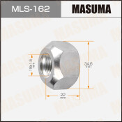 Гайка колесная Masuma MLS-162, открытая, для грузовиков Nissan, M18x1.5(L), длина 22мм, коническая посадка, под ключ 35мм, 1 шт