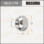 Гайка колесная Masuma MLS-176, открытая, для грузовиков Isuzu, M20x1.5(L), длина 26мм, коническая посадка, под ключ 41мм, 1 шт