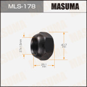 Гайка колесная Masuma MLS-178, открытая, для грузовиков Isuzu, M27x1.5(L), длина 25.1мм, сфера, под ключ 41мм, 1 шт