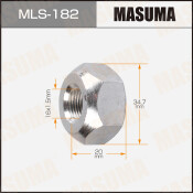 Гайка колесная Masuma MLS-182, открытая, для грузовиков Isuzu, M16x1.5(L), длина 20мм, коническая посадка, под ключ 35мм, 1 шт