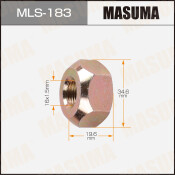 Гайка колесная Masuma MLS-183, открытая, для грузовиков Isuzu, M16x1.5(R), длина 19.6мм, коническая посадка, под ключ 35мм, 1 шт