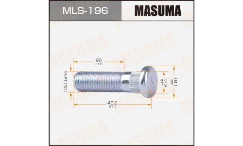 Шпилька колесная Masuma MLS-196, для Honda, M12x1.5(R), длина 49мм