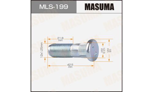 Шпилька колесная Masuma MLS-199, для Suzuki, M12x1.25(R), длина 43мм