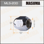 Гайка колесная Masuma MLS-200, закрытая, для Subaru, M12x1.25(R), длина 25.8мм, коническая посадка, под ключ 19мм Гайка колесная Masuma MLS-200, закрытая, для Subaru, M12x1.25(R), длина 25.8мм, коническая посадка, под ключ 19мм