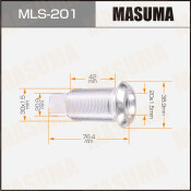 Футорка колесная Masuma MLS-201, для Isuzu, M30x1.5(R), M20x1.5(R), длина 76.4мм, под ключ 21мм
