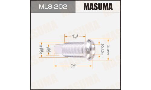 Футорка колесная Masuma MLS-202, для Isuzu, M30x1.5(L), M20x1.5(L), длина 75.3мм, под ключ 21мм