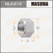 Гайка колесная Masuma MLS-212, открытая, для грузовиков Toyota, M20x1.5(R), длина 16мм, плоская посадка, под ключ 27мм