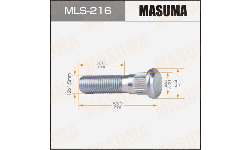 Шпилька колесная Masuma MLS-216, для Toyota / Lexus, M12x1.5(R), длина 54мм