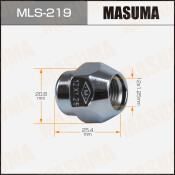 Гайка колесная Masuma MLS-219, закрытая, для Nissan, M12x1.25(R), длина 27мм, коническая посадка, под ключ 21мм