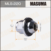 Гайка колесная Masuma MLS-220, закрытая, для кроссоверов Nissan, M12x1.25(R), длина 34.3мм, с прессшайбой 31.5мм, под ключ 21мм