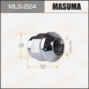 Гайка колесная Masuma MLS-224, закрытая, для Honda, M12x1.5(R), длина 25.5мм, сфера R12, под ключ 19мм