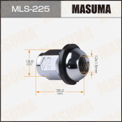 Гайка колесная Masuma MLS-225, закрытая, для Honda, M12x1.5(R), длина 35.2мм, сфера R12, под ключ 19мм