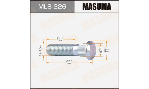 Шпилька колесная Masuma MLS-226, для Hyundai / KIA, M12x1.5(R), длина 50мм