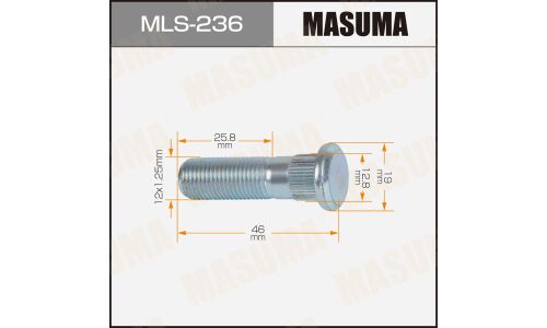 Шпилька колесная Masuma MLS-236, для Nissan / Suzuki, M12x1.25(R), длина 46мм