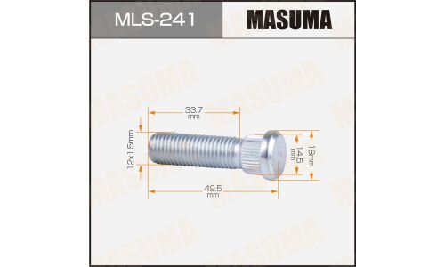 Шпилька колесная Masuma, для Hyundai, M12x1.5(R), длина 49.5мм, арт. MLS-241
