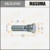 Шпилька колесная Masuma MLS-242, для Mitsubishi, M12x1.5(R), длина 48.3мм, 1шт, арт. MLS-242