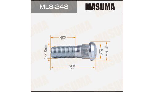 Шпилька MASUMA 14x1.5мм, L=51,2мм / Nissan