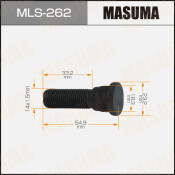 Шпилька колесная Masuma MLS-262, для SsangYong, M14x1.5(R), длина 54.9мм, 1шт, арт. MLS-262