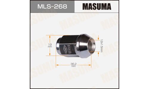 Гайка MASUMA 12x1.5мм, L=35.2мм, под ключ=19мм / General Motors