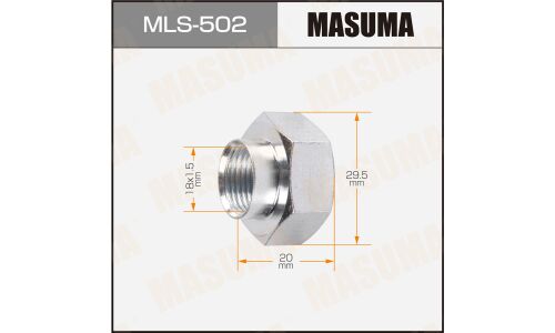 Гайка ШРУСа Masuma, M18x1.5(R), длина 20мм, под ключ 30мм, арт. MLS-502